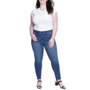Seven7 Womens High Rise Med Wash Stretch Skinny Jeans Plus Size 22W New
